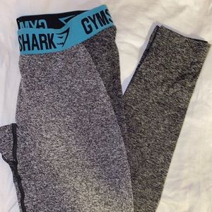 Grey Gymshark Leggings with Blue Waistband size L